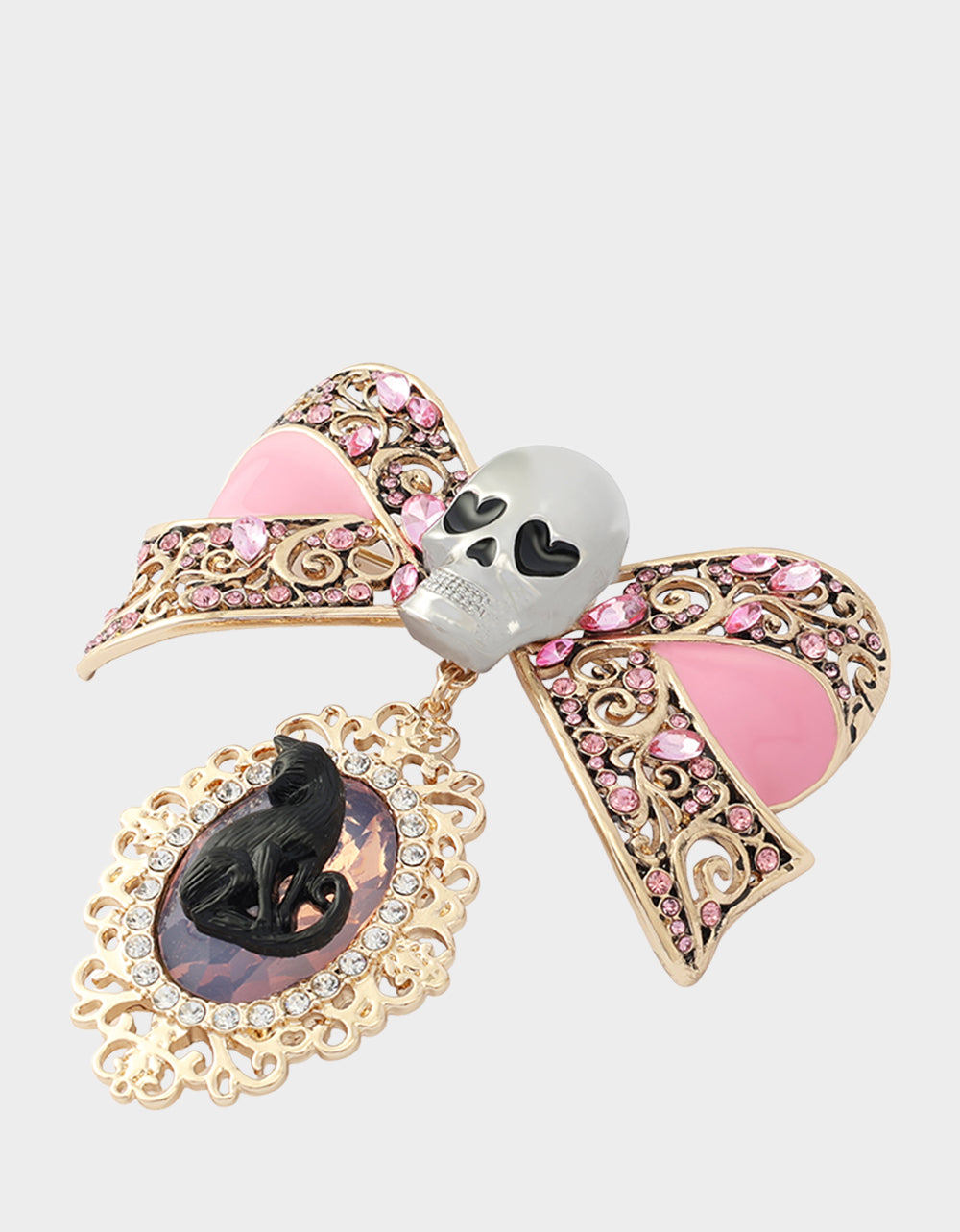 BOW SKULL BROOCH PINK - Image 4