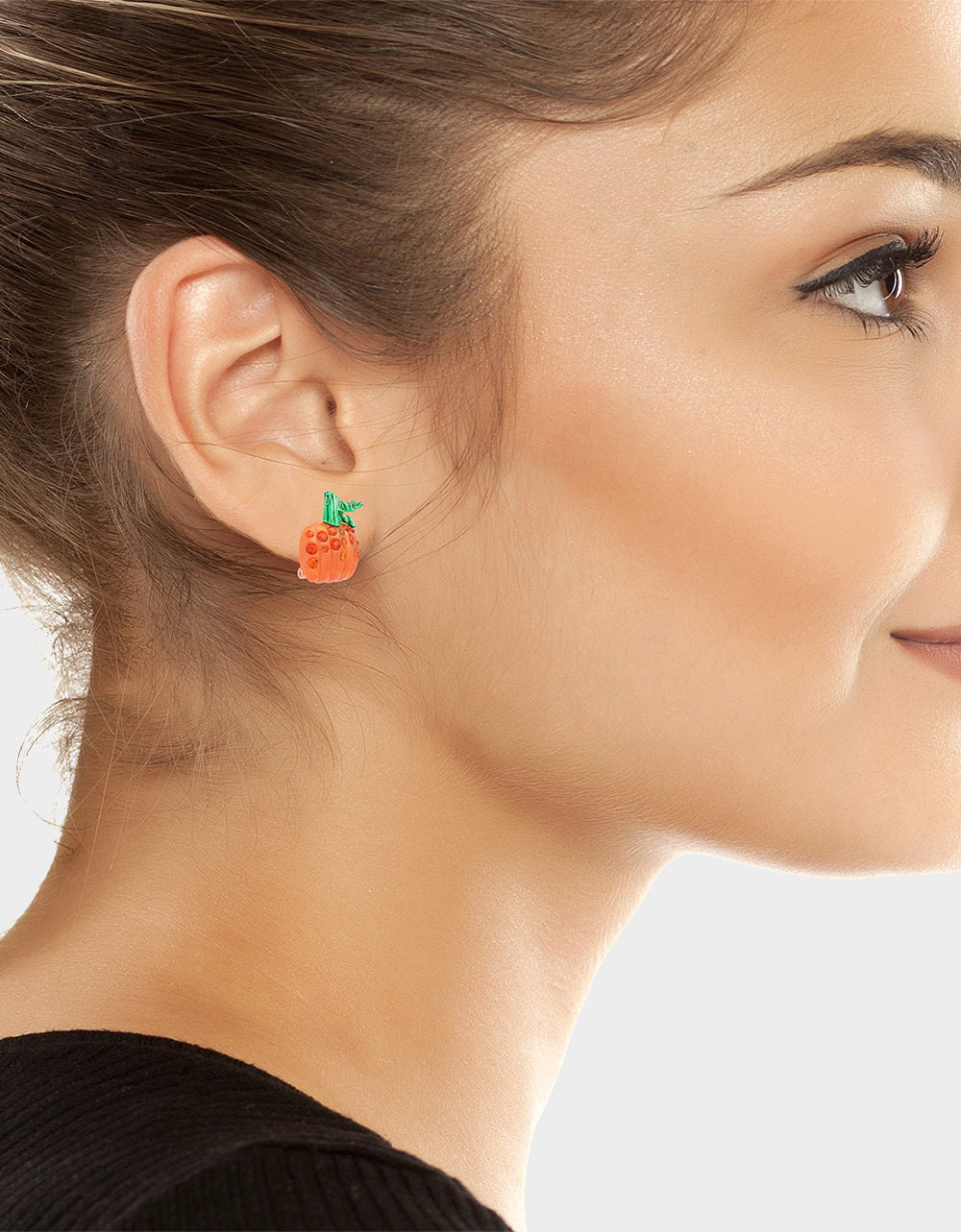 PUMPKIN STUD EARRING ORANGE - Image 4