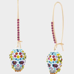 SUGAR SKULL DROP EARRING MULTI