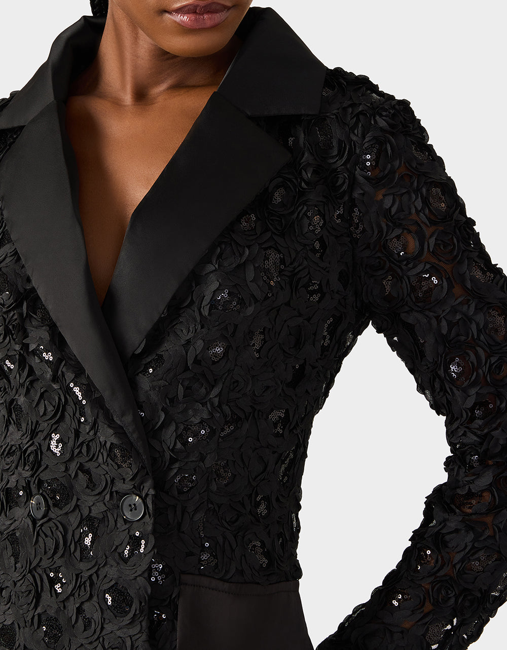 ROSETTE BLAZER DRESS BLACK - Image 6