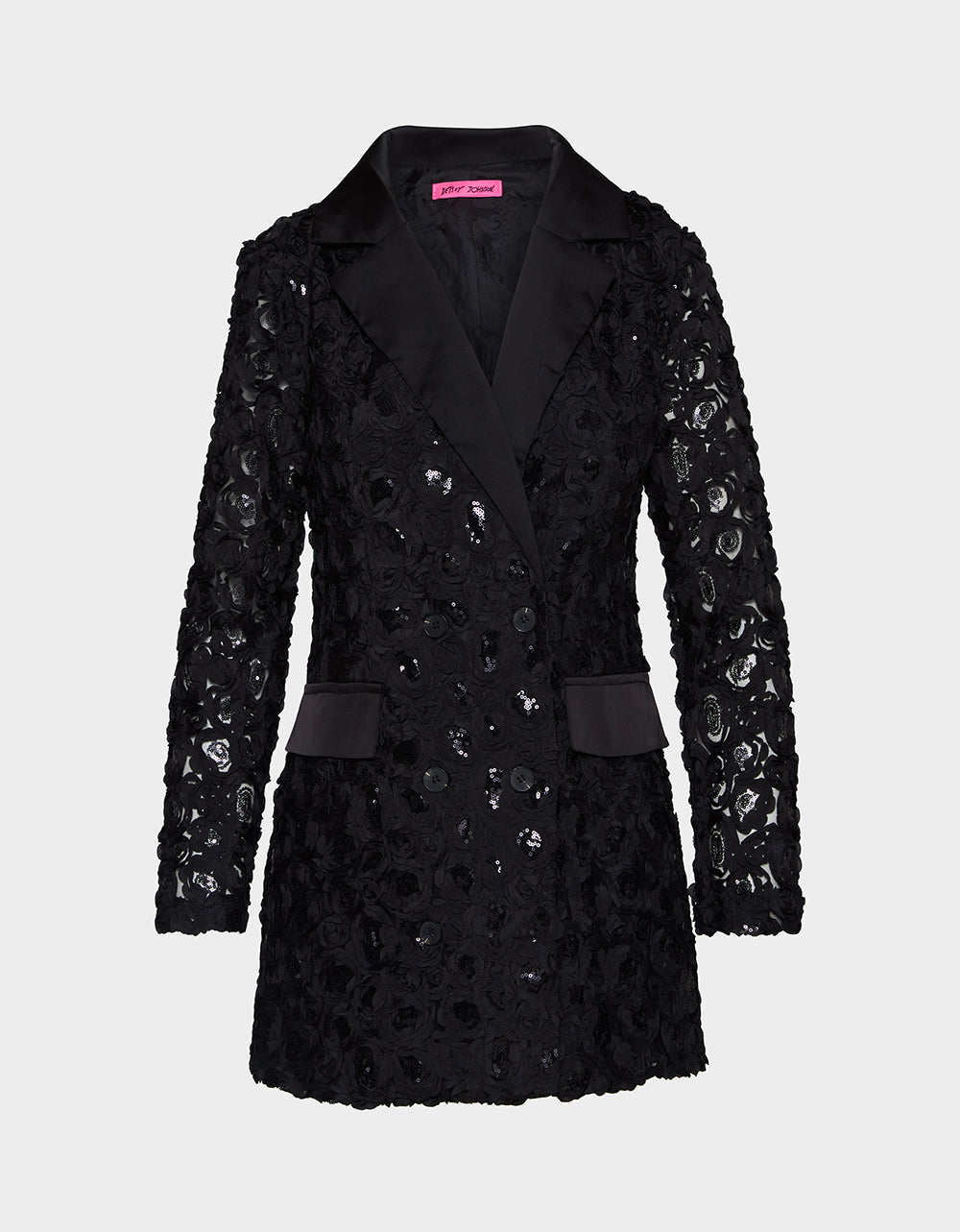 ROSETTE BLAZER DRESS BLACK - Image 2