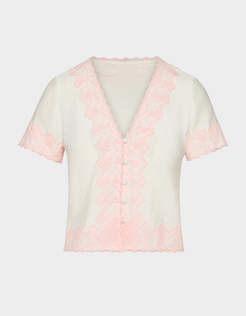 EMBROIDERED ESSENCE TOP WHITE - Image 2