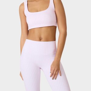 GINGHAM PRINT BRA TOP PINK MULTI